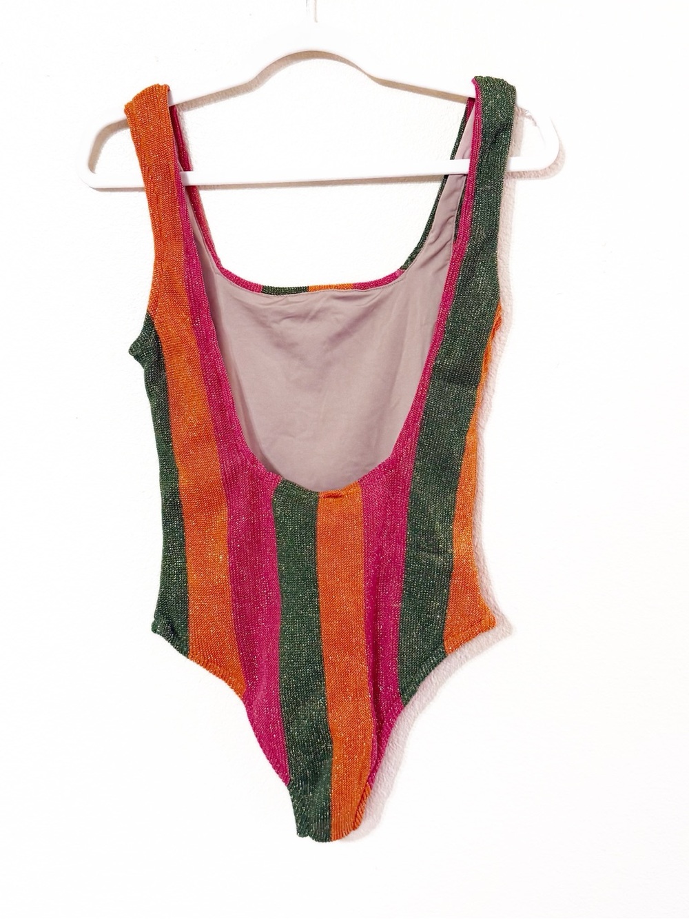 Taylor Swift Farm Rio Shimmer Striped Anti Hero Music Video Swimsuit NEW Small - Picture 7 of 10